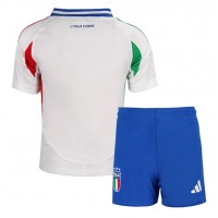 Camisa de Futebol Itália Equipamento Secundário Infantil Europeu 2024 Manga Curta (+ Calças curtas)